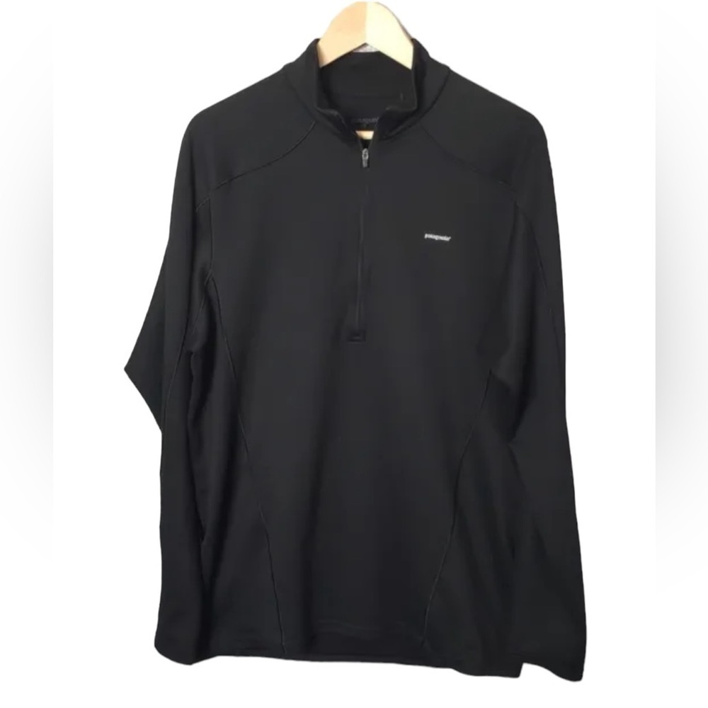 Patagonia men’s black base layer long sleeve top.